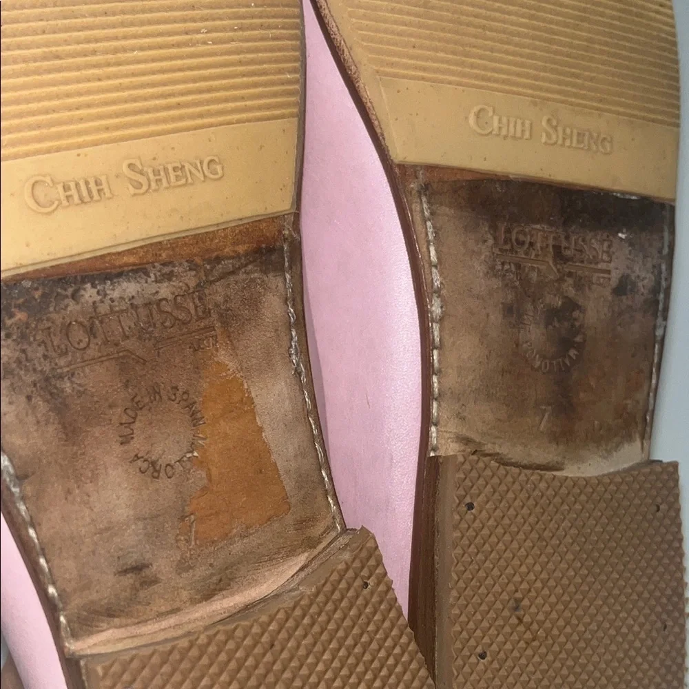 Lottusse Men’s size 7 Pink Leather Penny Loafers / preowned